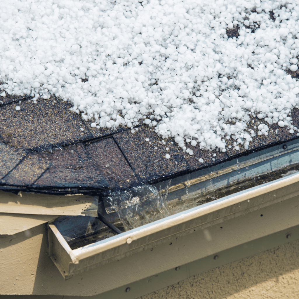 Ice damage on roof