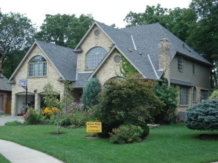 roof replacement with grey shingles